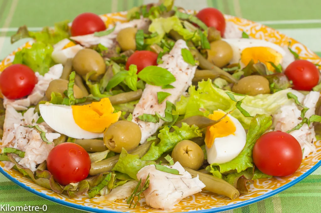 Salade de haricots verts au bar, olives et oeufs - Étape 6