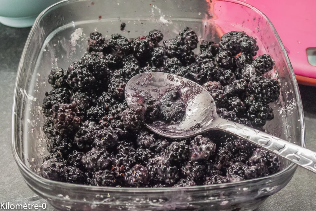 Carrés sablés aux mûres - Étape 1