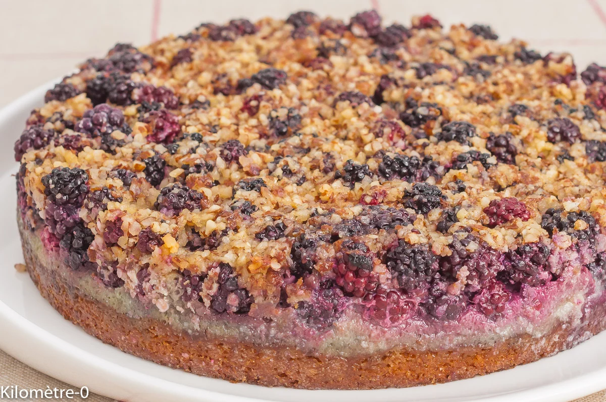 Photo de recette de gâteau, dessert, fruits rouges, mûres, facile, gourmand, Paul Bocuse Kilomètre-0, blog de cuisine réalisée à partir de produits de saison et issus de circuits courts