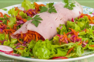Photo de recette de cornet de jambon, crudités, carottes, chou rouge, facile, léger, rapide, automne, hiver, Kilomètre-0, blog de cuisine réalisée à partir de produits de saison et issus de circuits courts