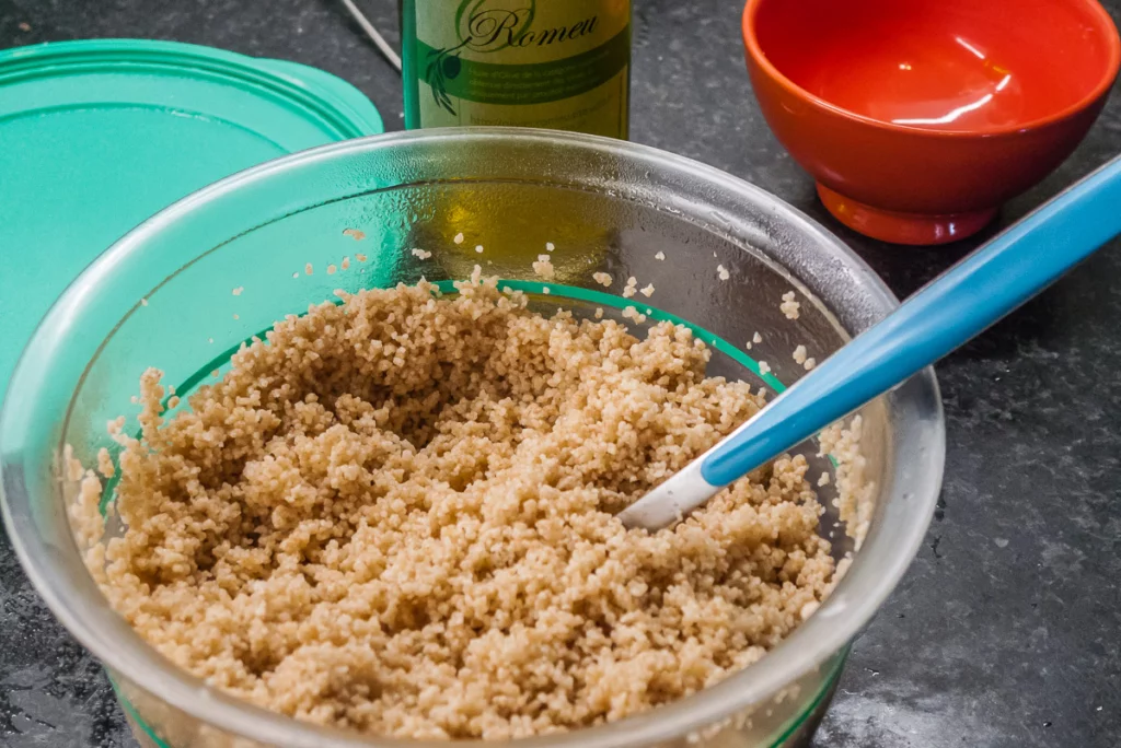 Salade de quinoa et semoule aux légumes printaniers - Étape 4