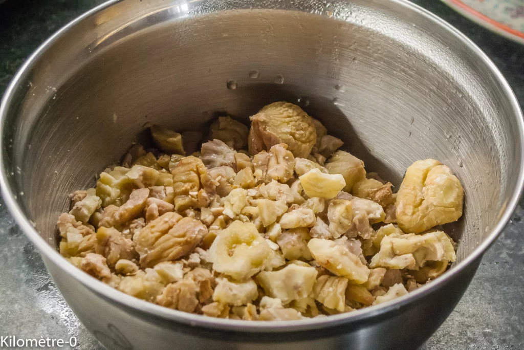 Poulet rôti, courgettes aux épices, châtaignes et cèpes aux poivrons - Étape 6