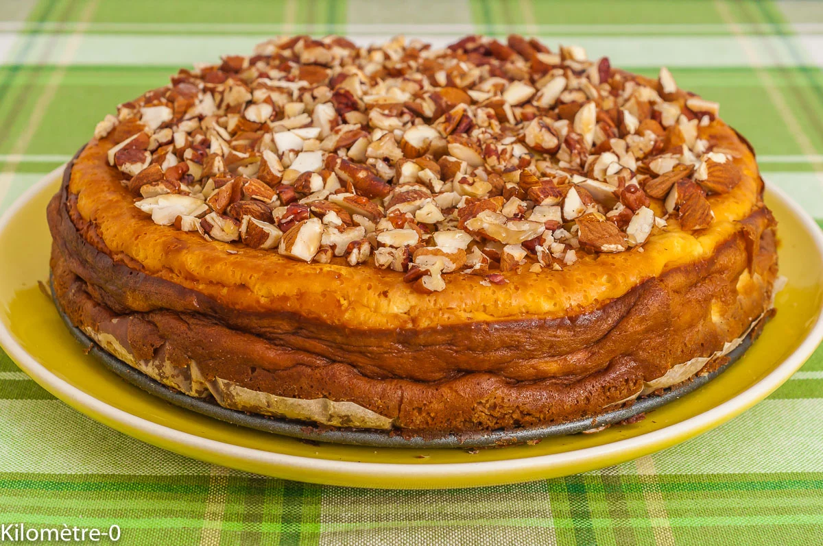 Photo de recette de cheesecake, sirop d'érable, fruits secs, facile, dessert, léger, Kilomètre-0, blog de cuisine réalisée à partir de produits de saison et issus de circuits courts