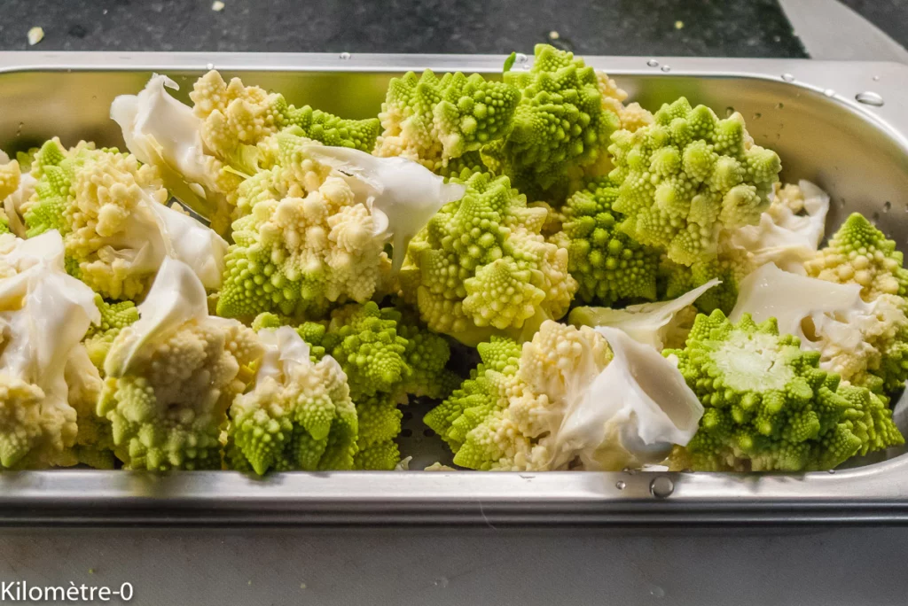 Chou romanesco aux crevettes - Étape 3