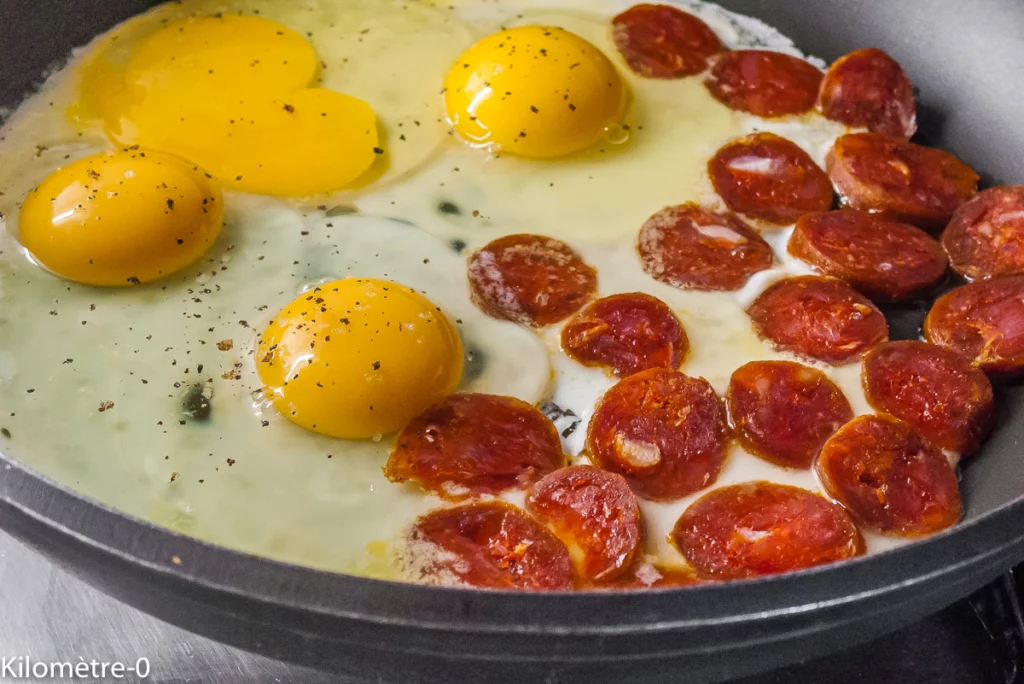 Chou romanesco aux oeufs et au chorizo - Étape 7