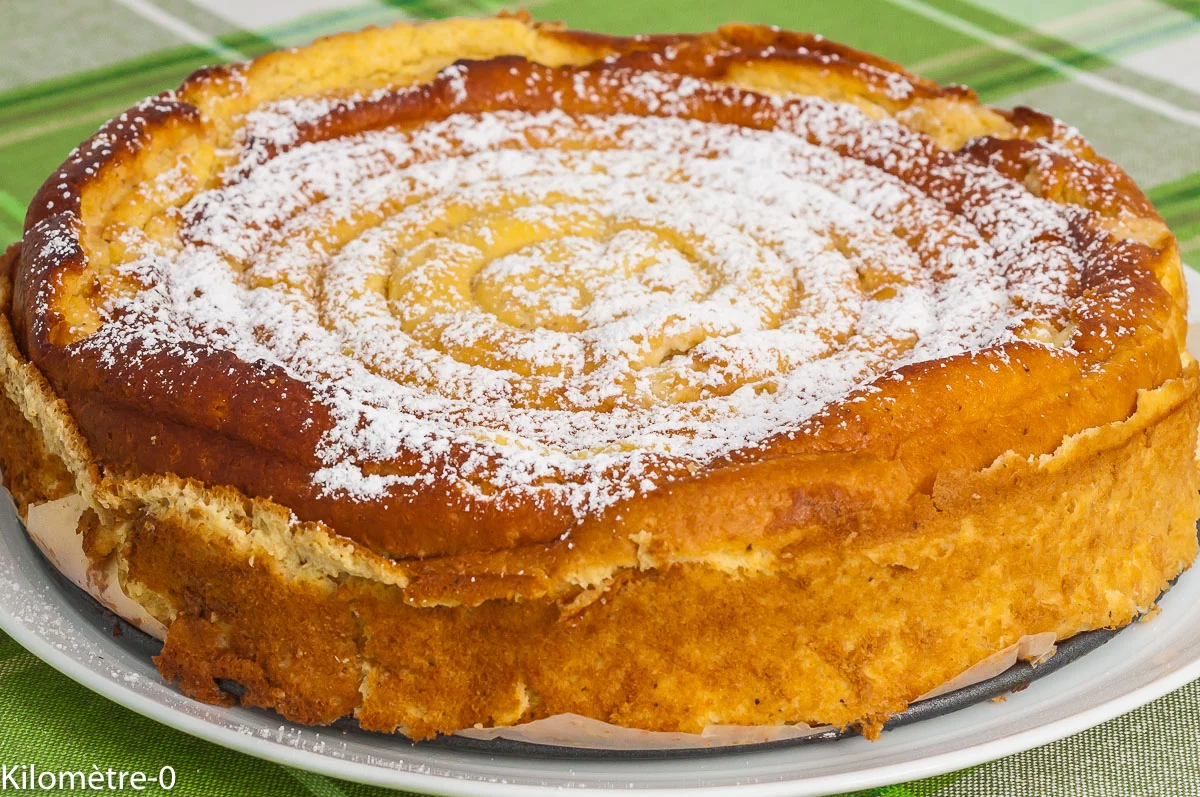 Photo de recette de dessert alsacien, recette alsacienne, Alsace, recette traditionnelle, régionale, gâteau, fromage blanc, alsacien, sans pâte, bio, käsekuchen, ohne boden,Kilomètre-0, blog de cuisine réalisée à partir de produits de saison et issus de circuits courts