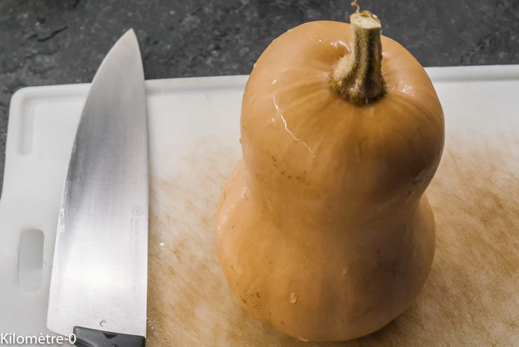 Butternut farcie aux saucisses et marrons - Étape 2