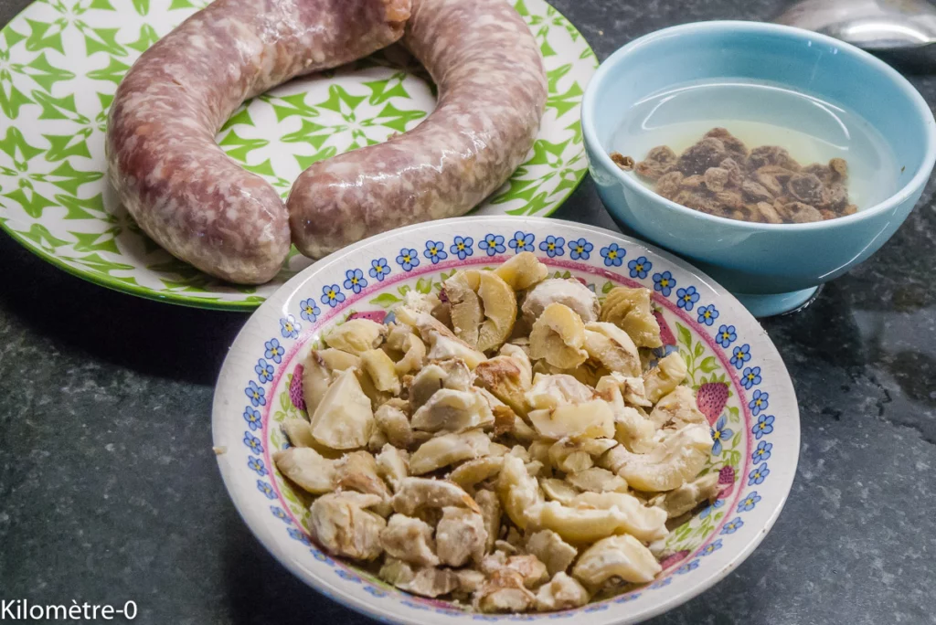 Butternut farcie aux saucisses et marrons - Étape 1