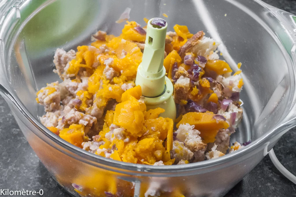 Butternut farcie aux saucisses et marrons - Étape 7