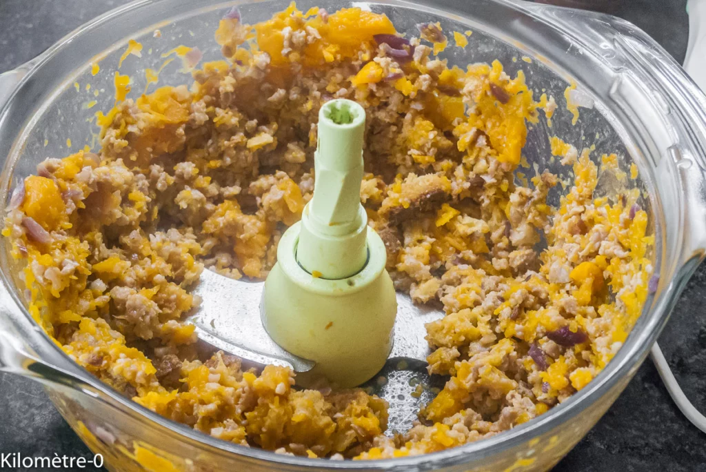 Butternut farcie aux saucisses et marrons - Étape 8