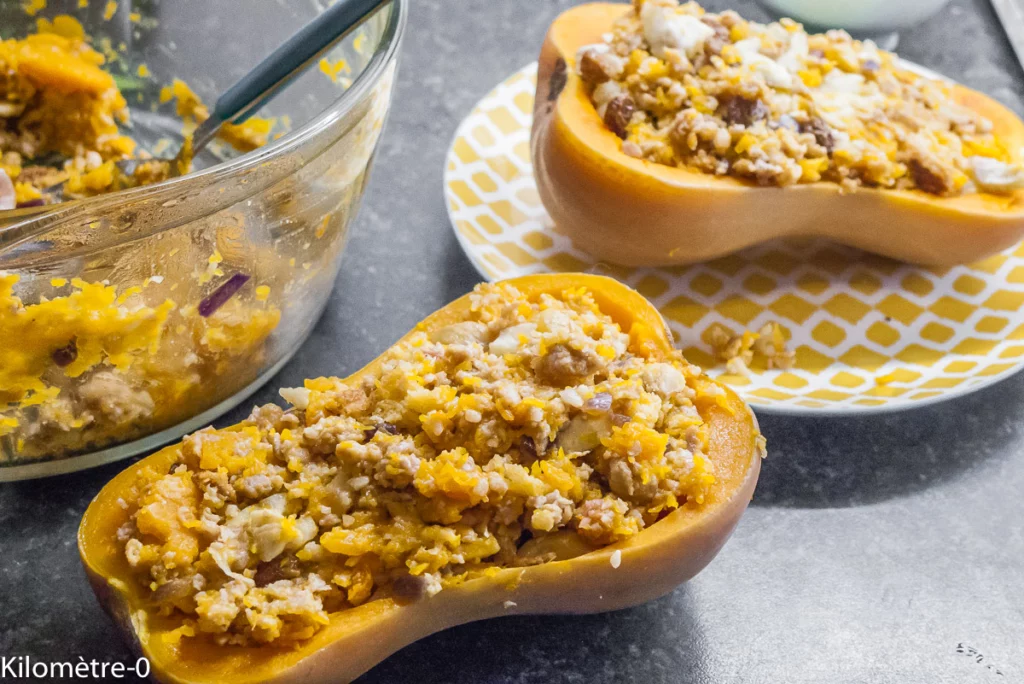 Butternut farcie aux saucisses et marrons - Étape 10