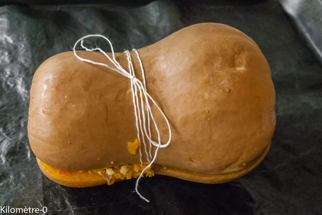 Butternut farcie aux saucisses et marrons - Étape 11