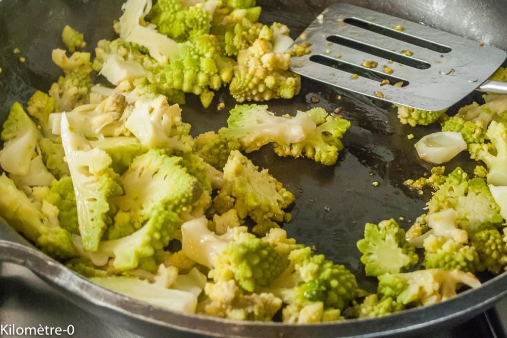 Chou romanesco aux crevettes - Étape 9