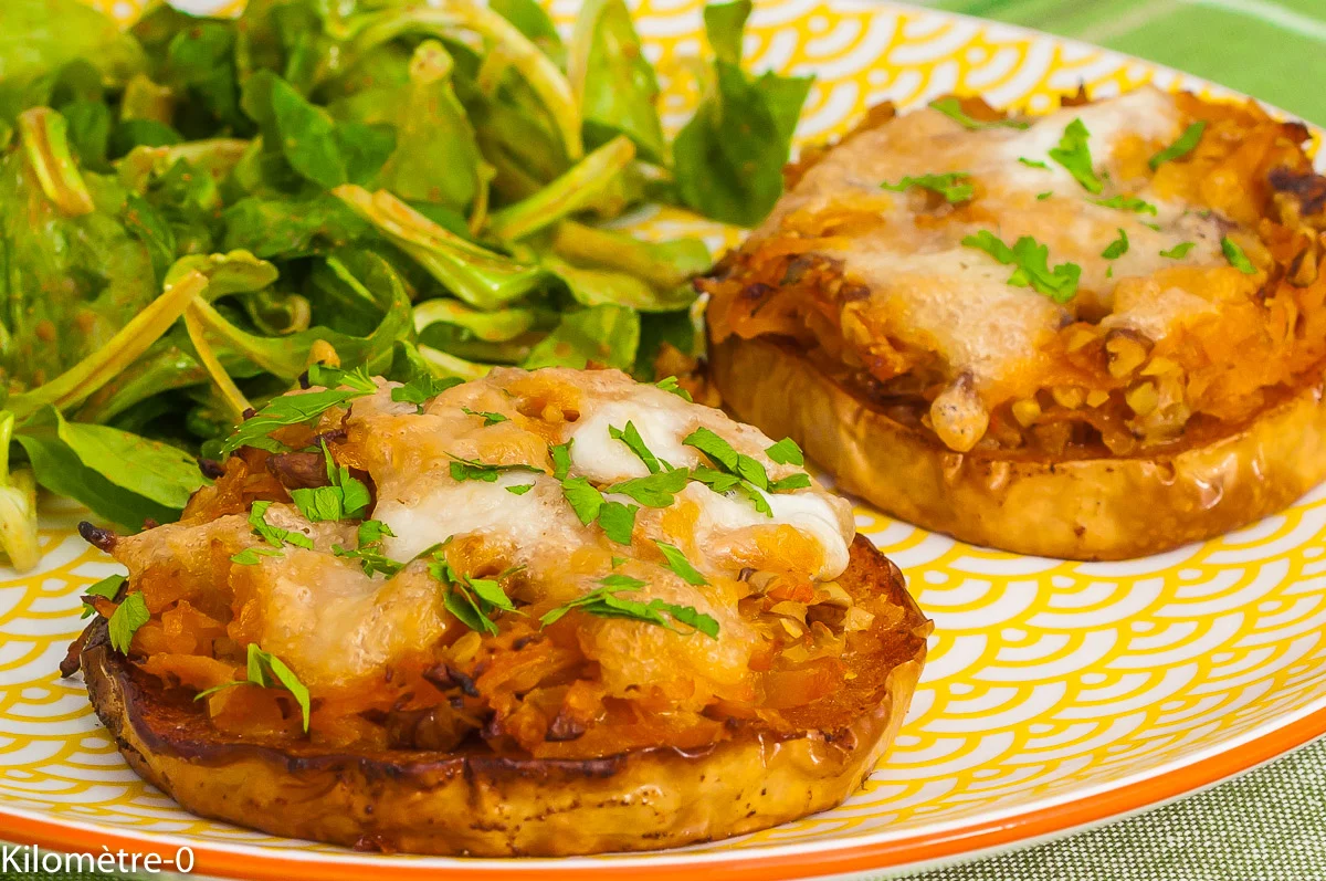 Photo de recette de rouelle, butternut, noix, fromage, plat végétarien, heathy, courge, automne, hiver, pizza végétarienne, Kilomètre-0, blog de cuisine réalisée à partir de produits de saison et issus de circuits courts