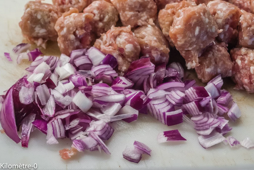 Saucisses au chou chinois - Étape 2