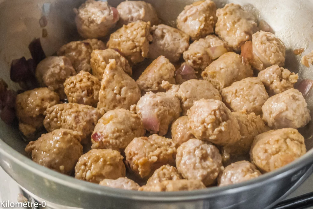 Saucisses au chou chinois - Étape 6