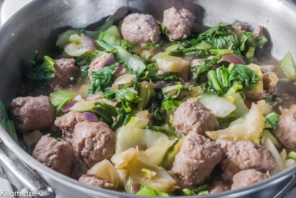 Saucisses au chou chinois - Étape 8