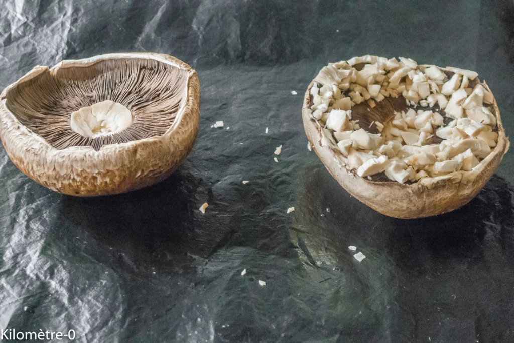 Champignons portobello aux oeufs sur le plat - Étape 1