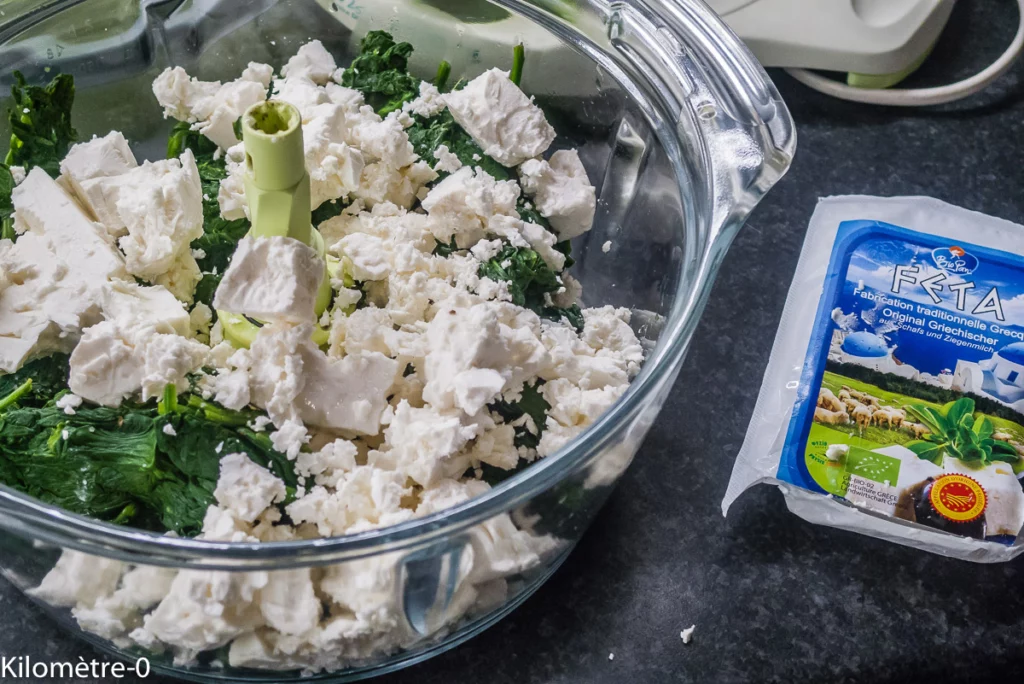 Omelette roulée aux épinards et à la fêta - Étape 4