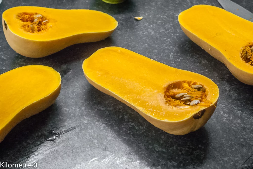 Butternut farcie au riz et aux cèpes - Étape 1