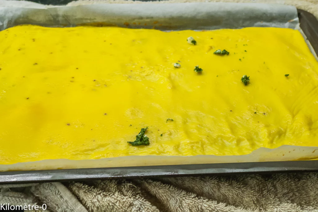 Omelette roulée aux épinards et à la fêta - Étape 9