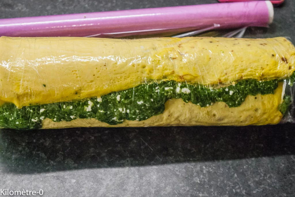 Omelette roulée aux épinards et à la fêta - Étape 11