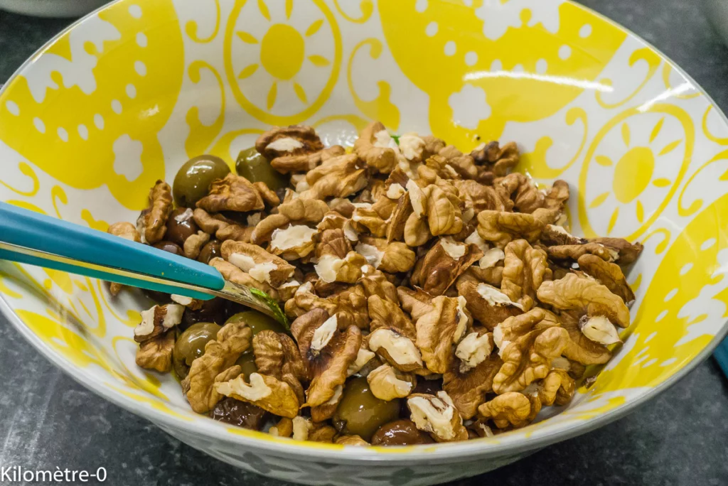 Salade de noix, olives et grenade - Étape 3