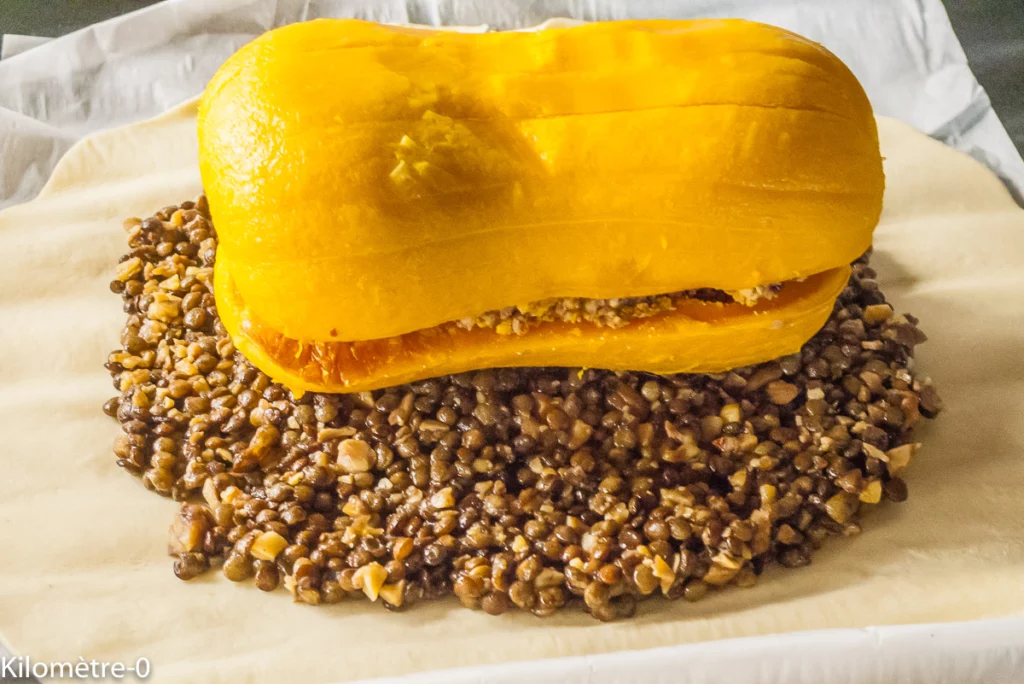 Wellington de courge butternut farcie aux marrons, noix et cranberries - Étape 15