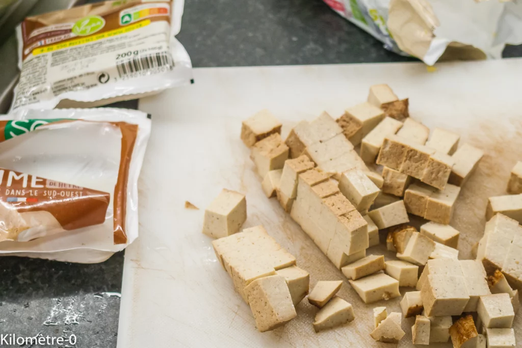 Salade de chou rouge et carottes au tofu - Étape 2