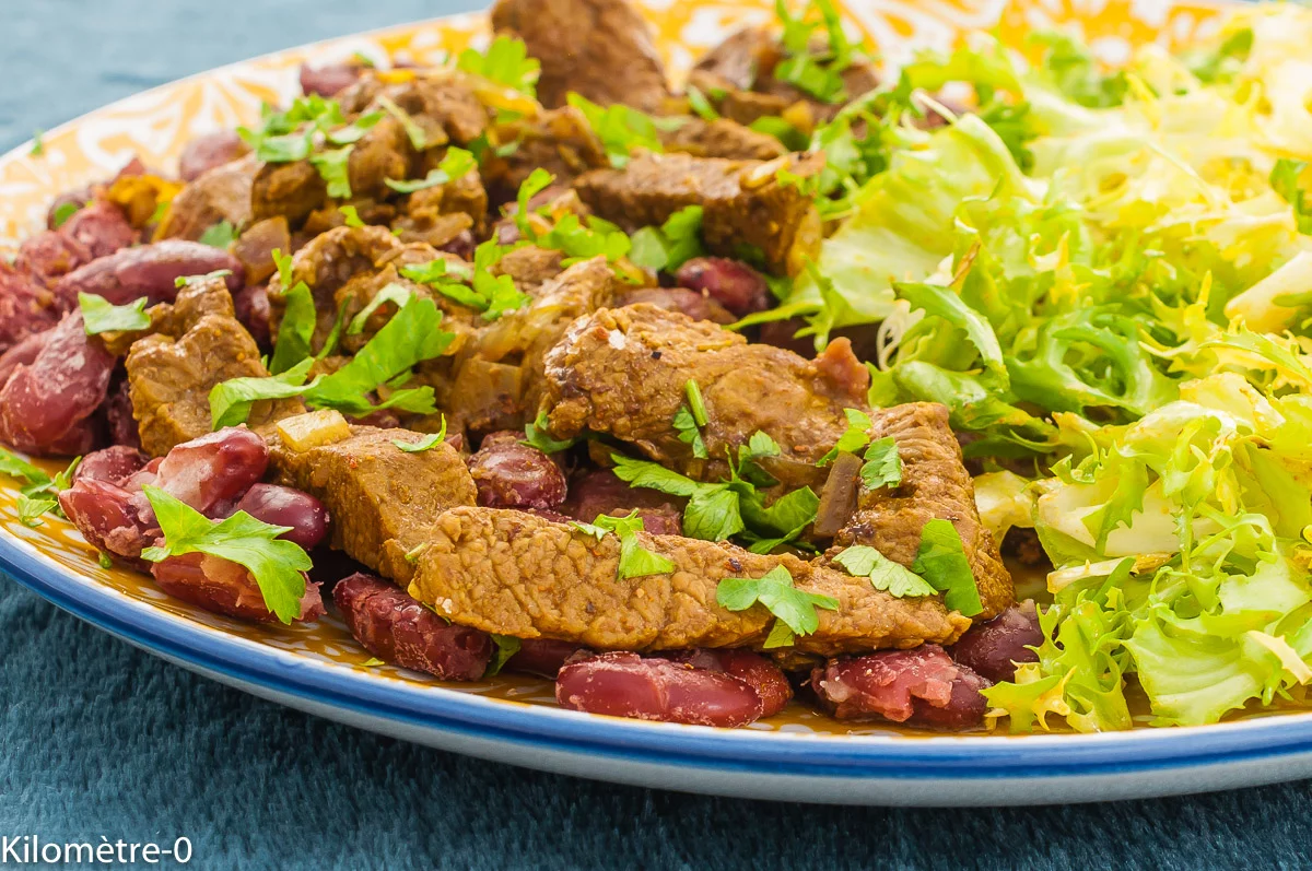 Photo de recette marocaine, africaine, boeuf, épices, haricots rouges, facile, rapide, bio, Kilomètre-0, blog de cuisine réalisée à partir de produits de saison et issus de circuits courts