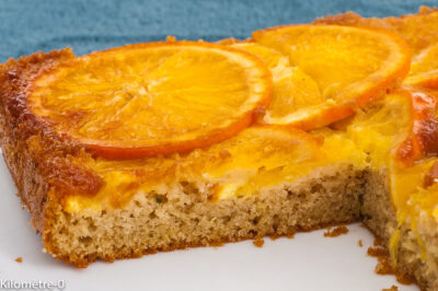 Photo de recette de  gâteau, Elvira Masson, Upside down à l'orange; gâteau renversé, orange, agrume, hiver, facile, renversé, dessert, Kilomètre-0, blog de cuisine réalisée à partir de produits de saison et issus de circuits courts