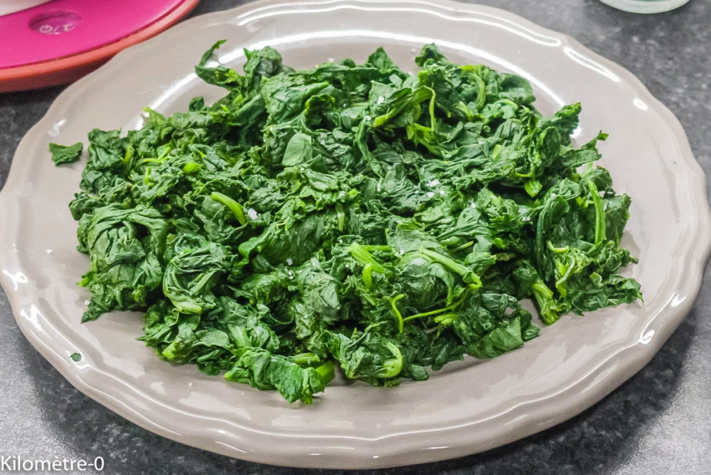 Crêpes aux épinards, crudités et oeufs - Étape 5