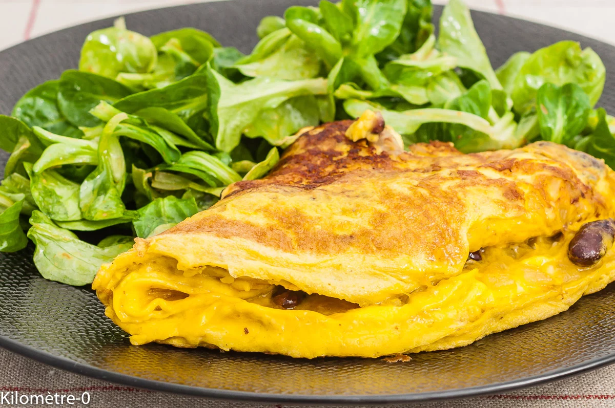 Photo de recette de fasseolos, omelette, haricots, haricots rouges, recette médiévale, Moyen-âge, bio, rapide, oeufs, facile, léger, Kilomètre-0, blog de cuisine réalisée à partir de produits de saison et issus de circuits courts