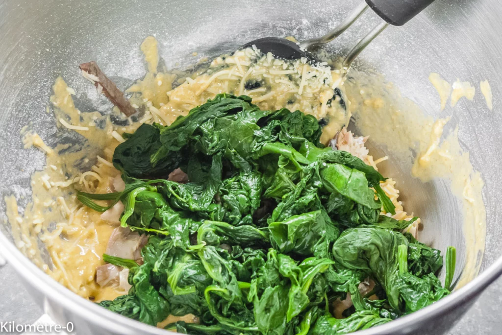 Cake salé aux maquereaux et aux épinards - Étape 8