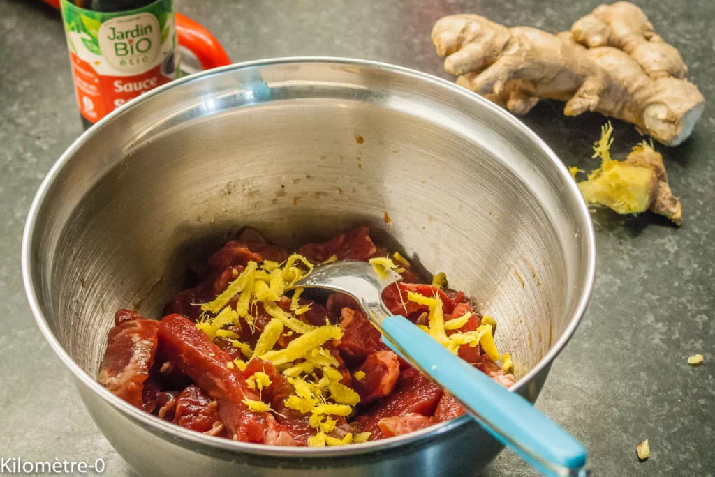 Pâtes fraiches au boeuf, sauce soja  et légumes - Étape 2