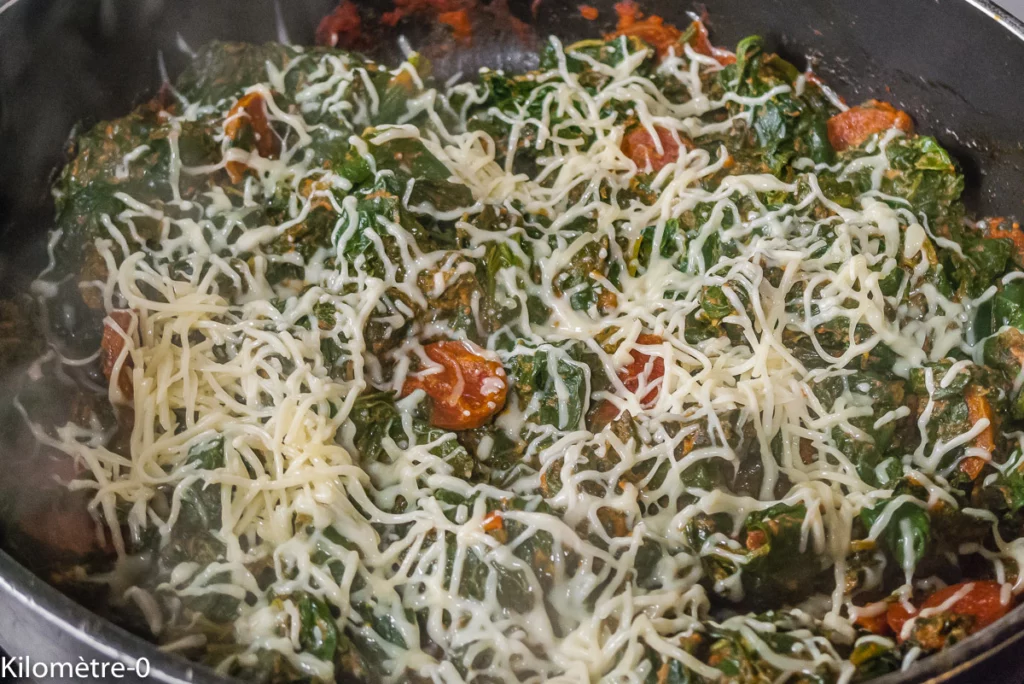 Épinards tomates, chorizo et oeuf - Étape 11