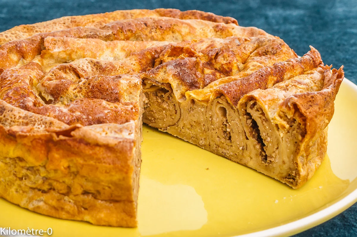 Photo de recette serbe, gratin, crêpes, noix, crème, cuisine serbe, Serbie, gâteau, bio, facile, gâteau de crêpes, cuisine du monde, cuisine européenne, Kilomètre-0, blog de cuisine réalisée à partir de produits de saison et issus de circuits courts