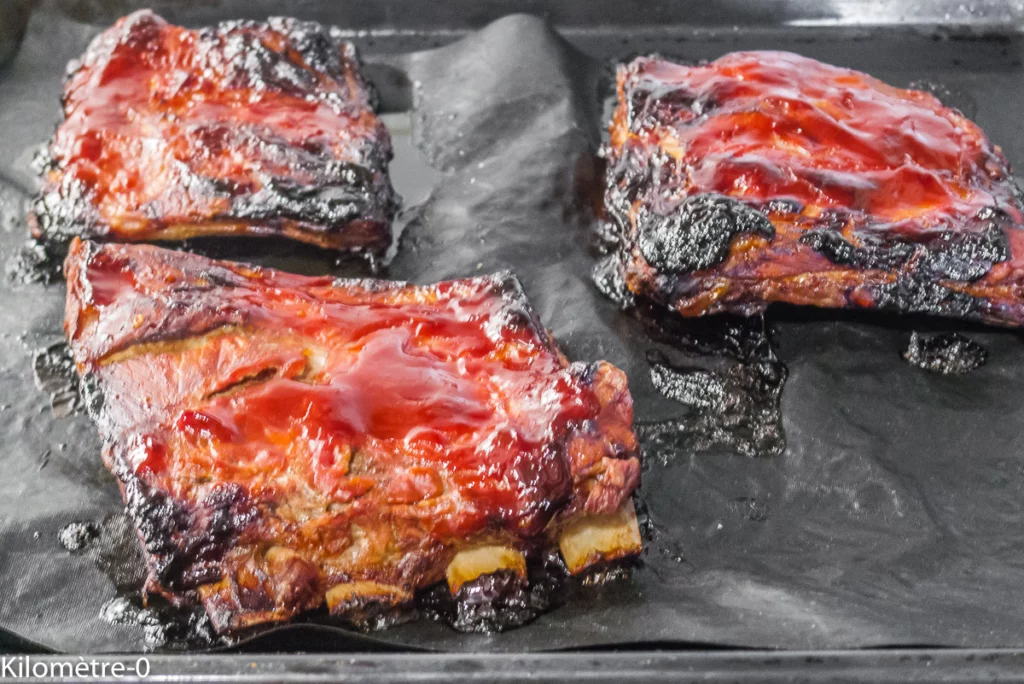 Travers de porc au four recouvert juste de ketchup, purée de patates douces - Étape 4