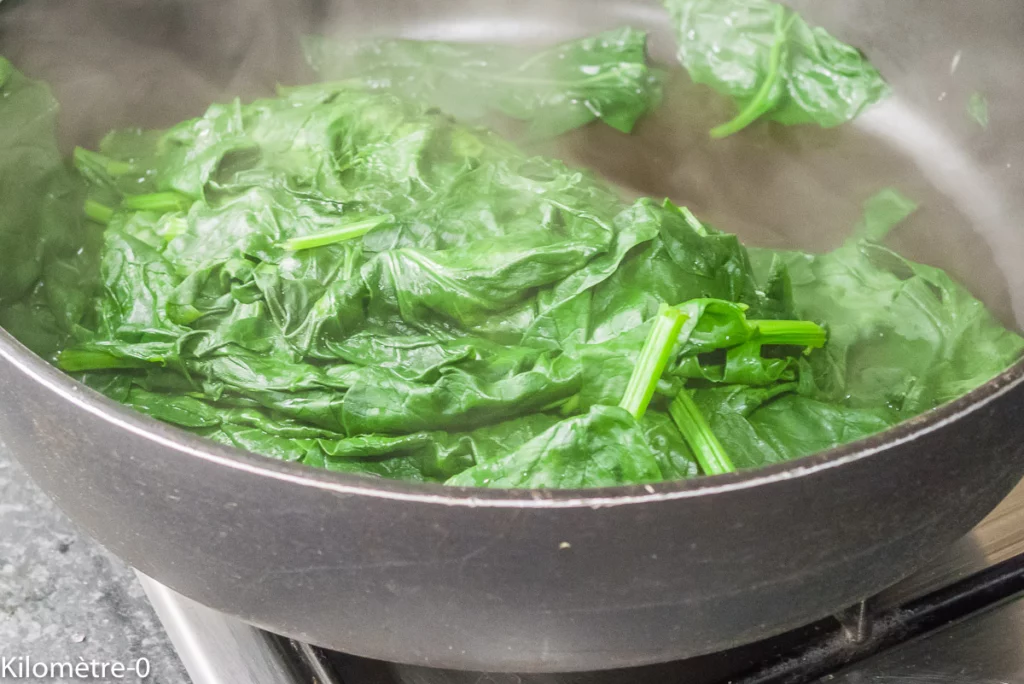 Crêpes aux épinards, crudités et oeufs - Étape 4