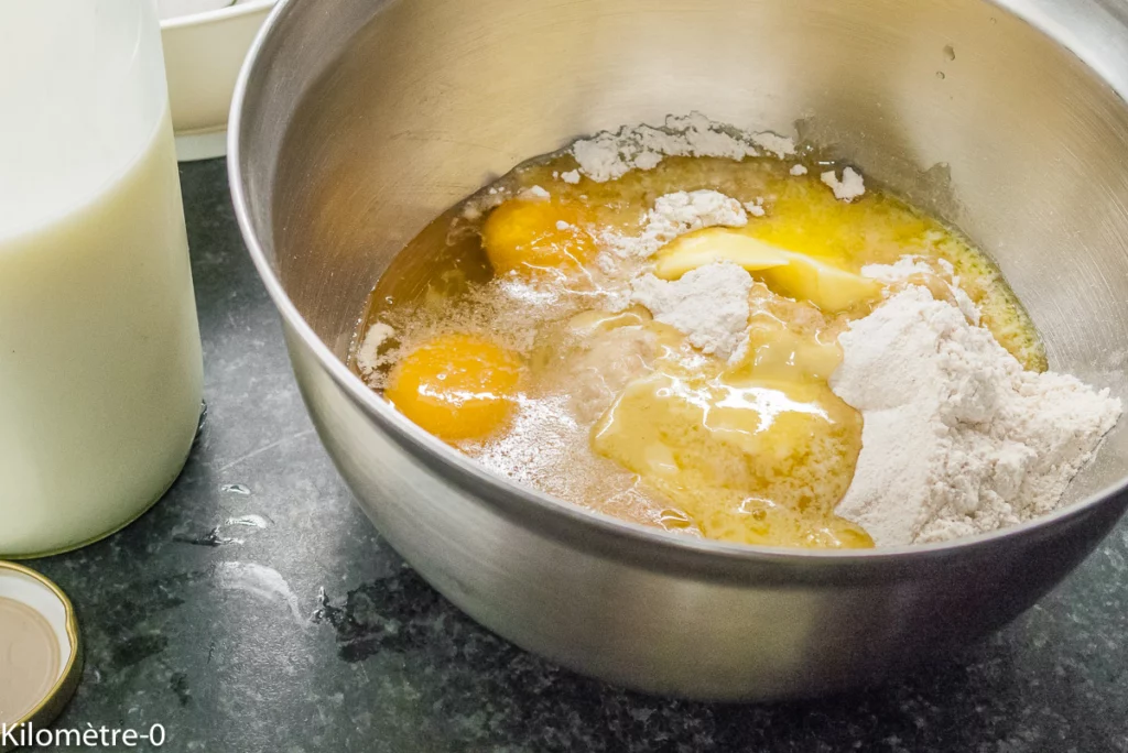 Crêpes aux épinards, crudités et oeufs - Étape 1