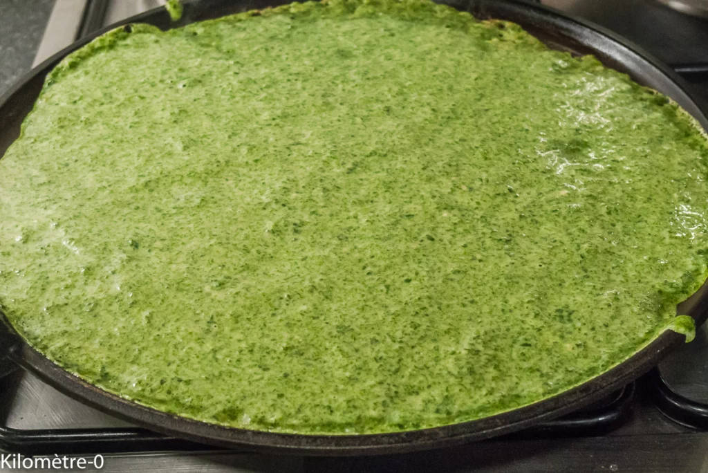 Crêpes aux épinards, crudités et oeufs - Étape 11