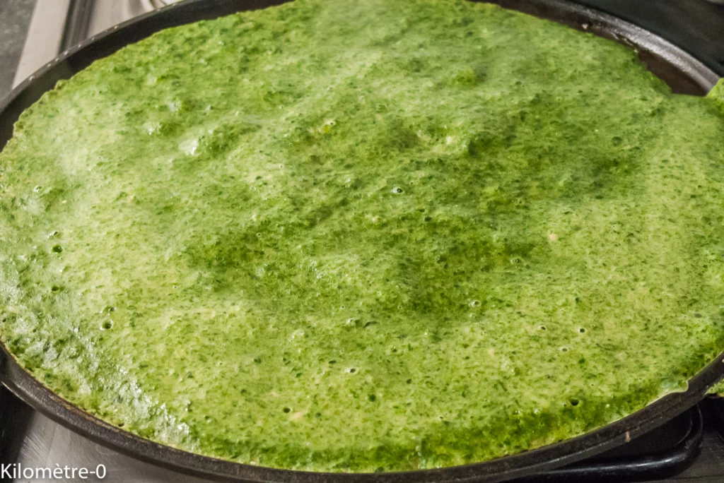 Crêpes aux épinards, crudités et oeufs - Étape 12