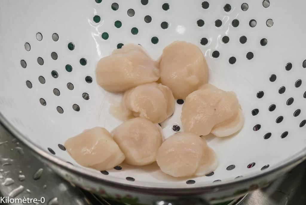 Saint jacques aux mangues, vinaigrette de mangue - Étape 1