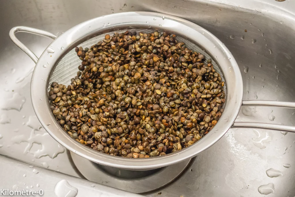 Pâtes aux lentilles et noix de cajou - Étape 1