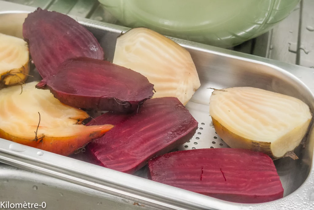 Salade de pâtes aux lentilles, poireaux et betteraves - Étape 2