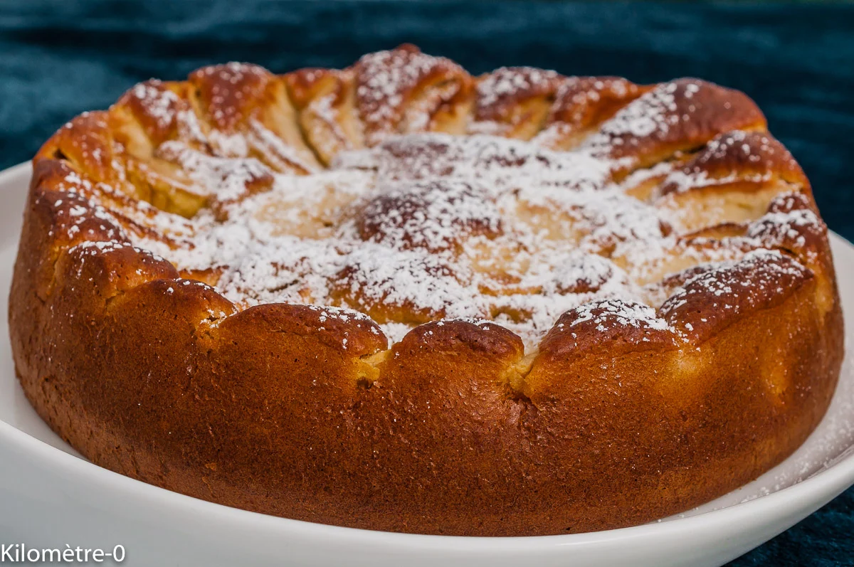 Photo de recette de dessert, gâteau, gâteau brioché, pommes, facile, économique, pas cher, bio, Kilomètre-0, blog de cuisine réalisée à partir de produits de saison et issus de circuits courts