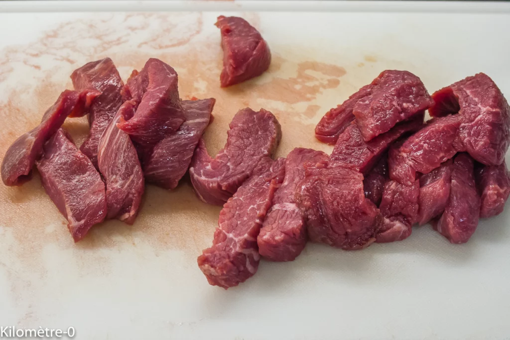 Pâtes fraiches au boeuf et au chou tatsoi - Étape 1
