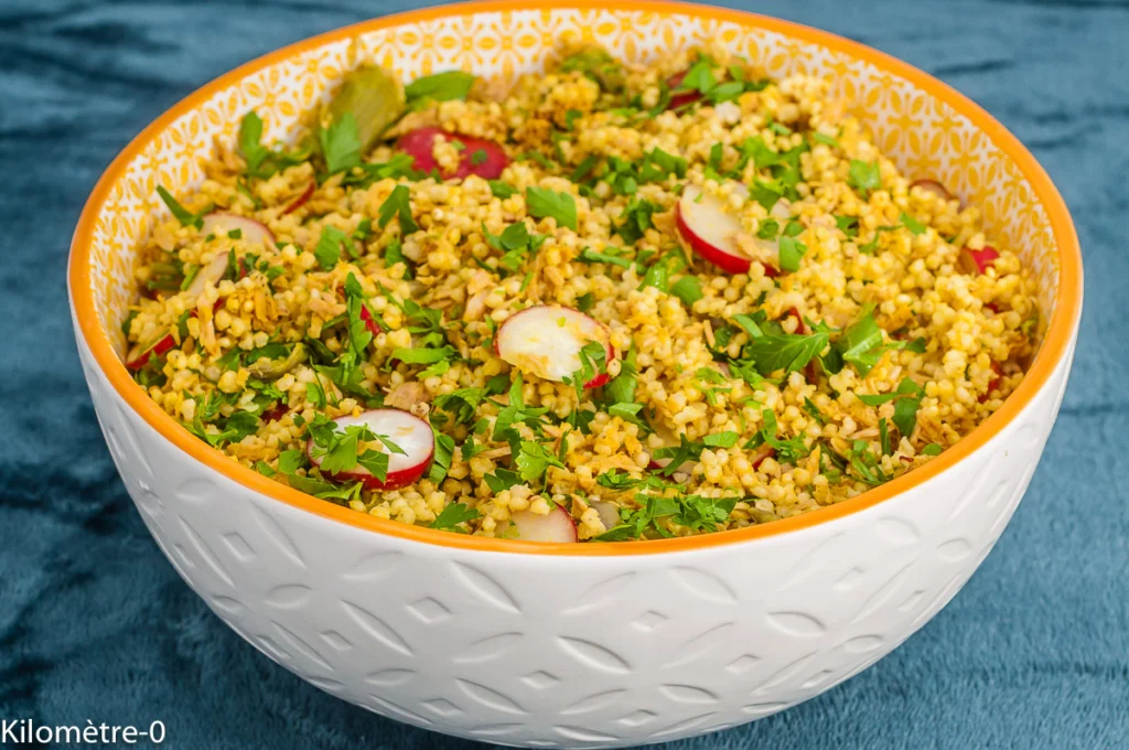 Salade de millet aux légumes de printemps (asperges vertes, radis) - Étape 10
