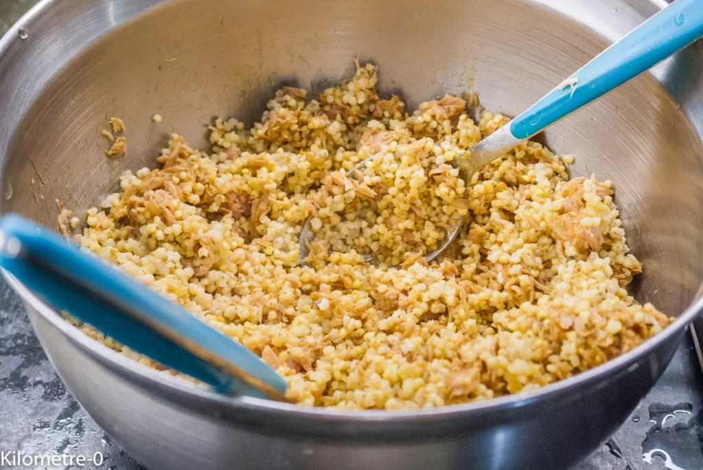 Salade de millet aux légumes de printemps (asperges vertes, radis) - Étape 7