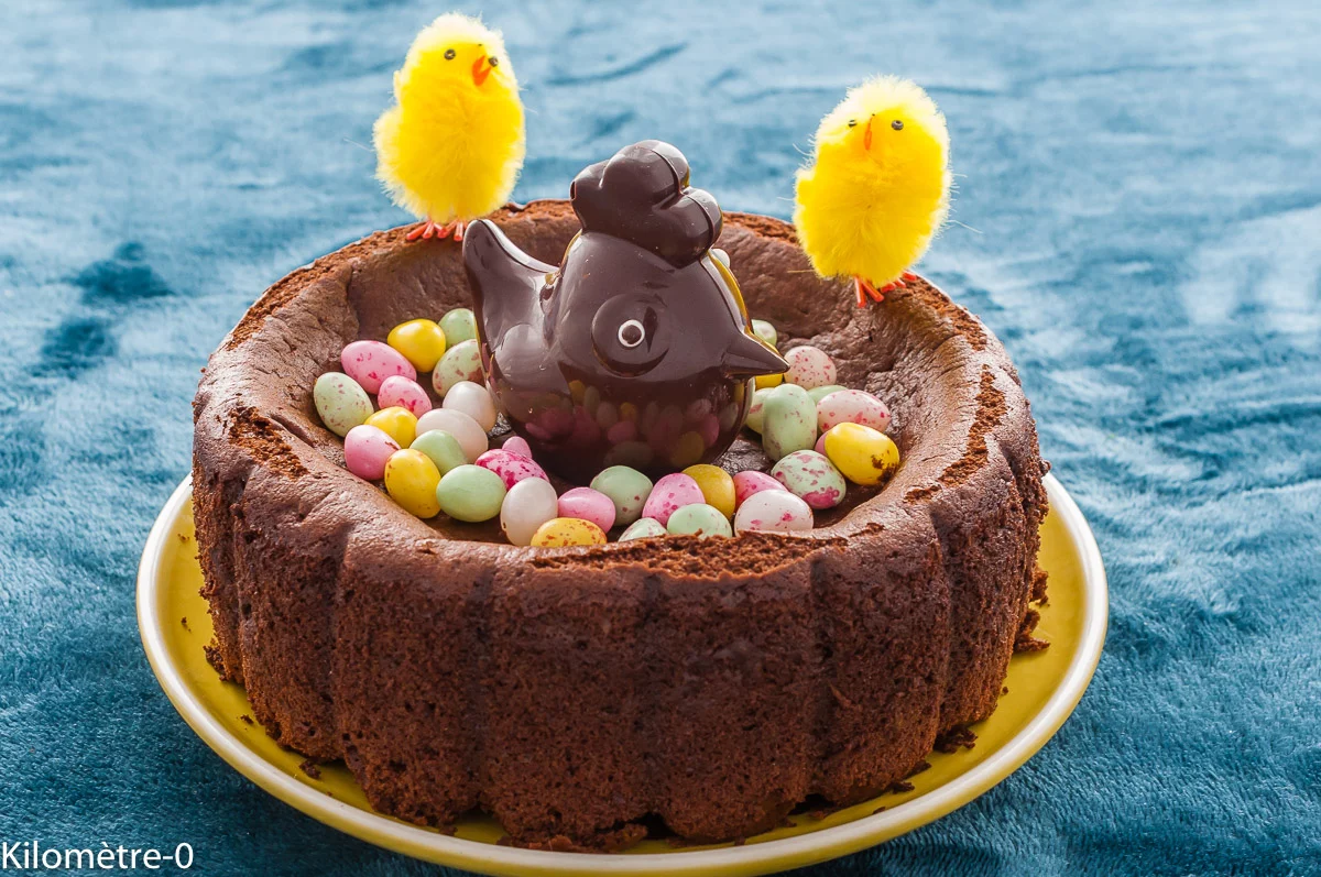 Photo de recette de fondant , Pâques, moelleux, chocolat, gâteau, dessert, Kilomètre-0, blog de cuisine réalisée à partir de produits de saison et issus de circuits courts